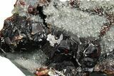 Gemmy Orange Sphalerite Crystals on Quartz - China #353603-1